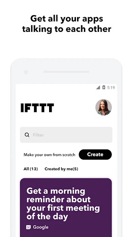 بهترین ابزارک گوشی اندروید - IFTTT