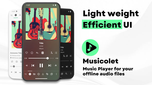 بهترین ویجت پخش موسیقی: Musicolet Music Player