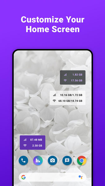 ویجت کنترل داده Data Usage Manager & Monitor