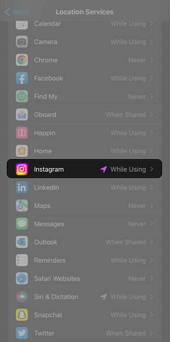 خاموش كردن لوكيشن در اينستاگرام
