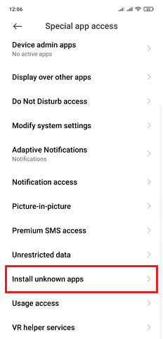 مجوز نصب برنامه در گوشی شیائومی 