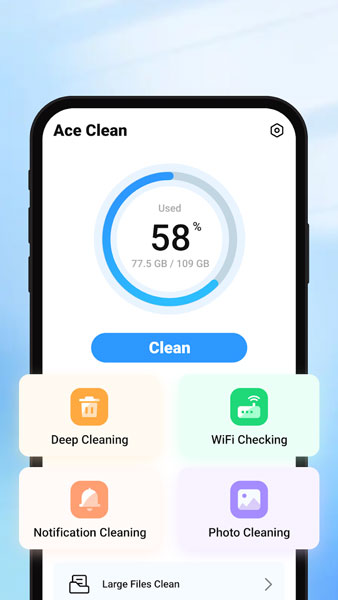 Ace Cleaner؛ از بهترین برنامه های پاک کننده حافظه پنهان گوشی