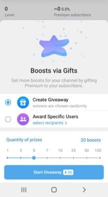 قابلیت Giveaway تلگرام / استفاده از قابلیت گیو اوی تلگرام 