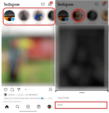 میوت کردن افراد در اینستاگرام