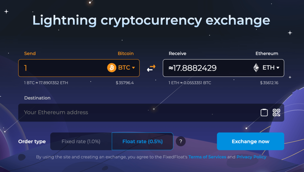 صرافی بدون kyc FixedFloat