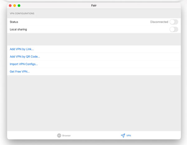 برنامه Fair VPN برای مک